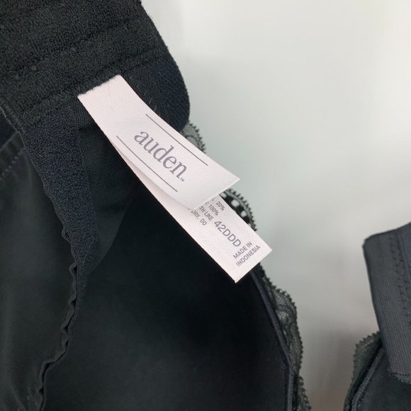 Auden Bra Womens 42DDD Black Sublime Lace Plunge Push-Up Underwire NWT - Picture 10 of 11